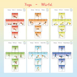 Yogawürfel mit Asanas