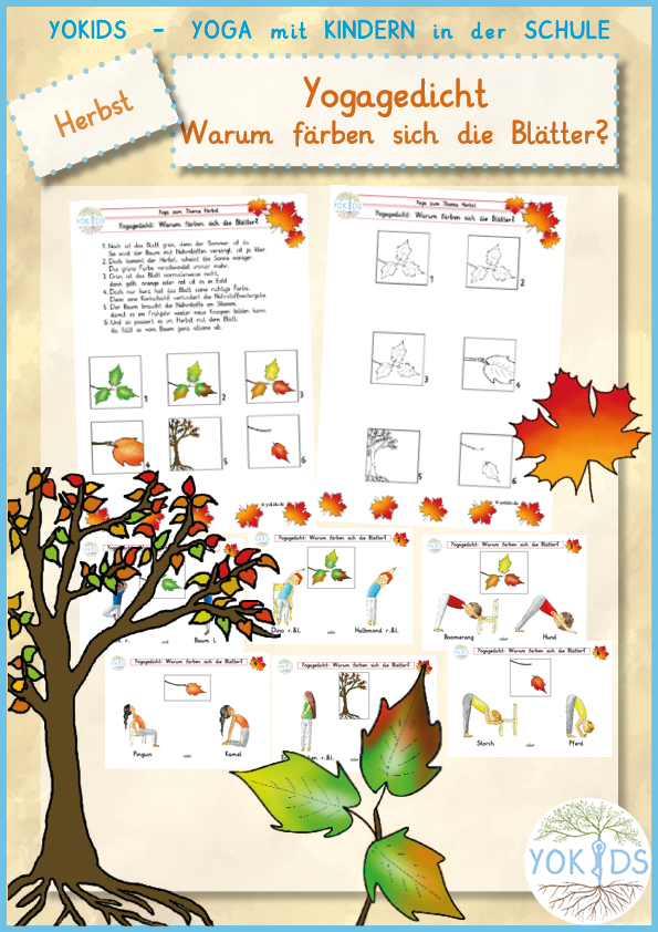 Yogagedicht | Warum färben sich die Blätter? Yogaübungen für zu Hause / Schule / Kinderyoga 