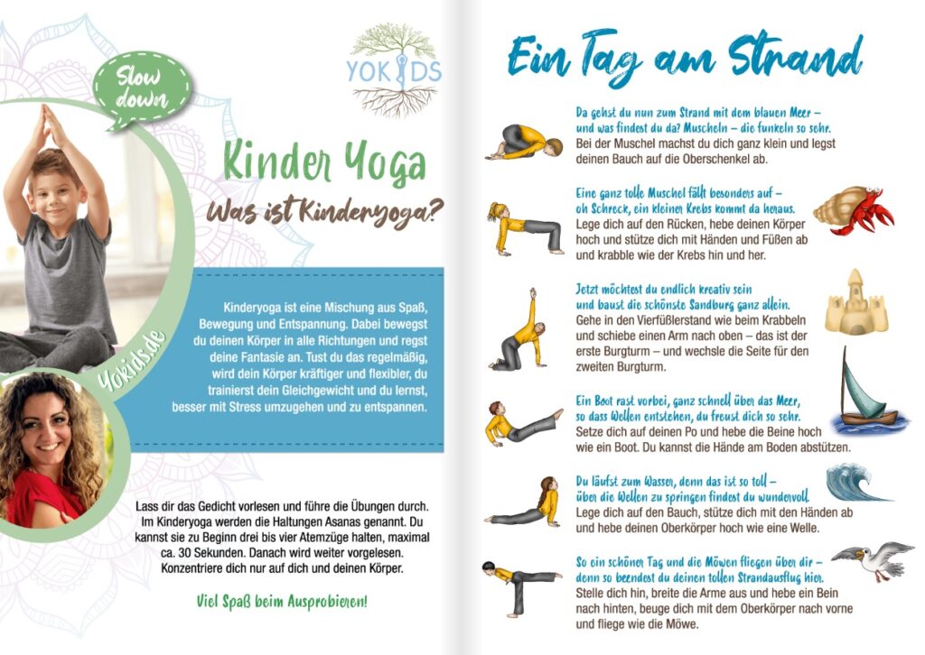 Ein Tag am Strand Kinderyoga Gedicht in der Edeka App