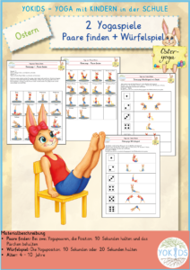 Zwei Yogapsiele: Paare finden und Würfelspiel